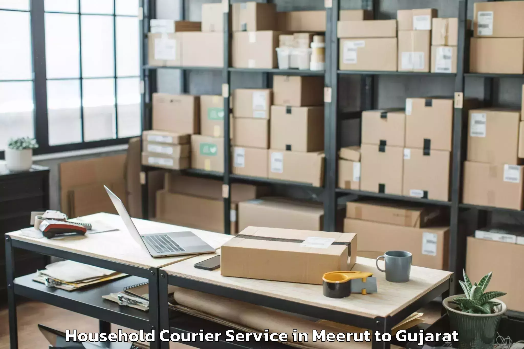 Top Meerut to Kadodara Household Courier Available